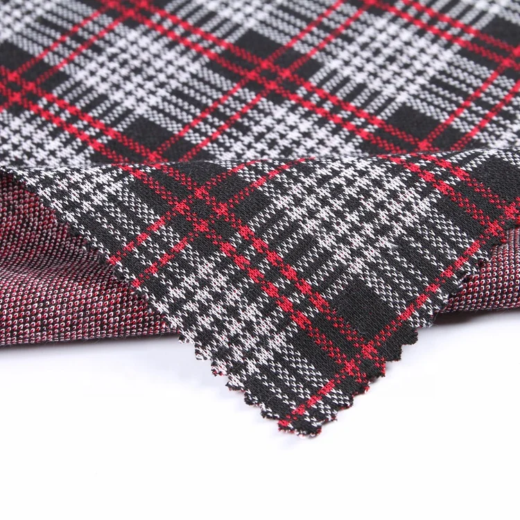 Winter Textile Knitting Madras Check Suit Textured Fabric Polyester Spandex Jersey Fabric Knitted A4 Size Sample YARN DYED 1000M