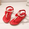 New Arrival Korean Girl Toddler Shoes Beading Princess Girls Pink Shoes 4 Colors Children Girls Gladiator