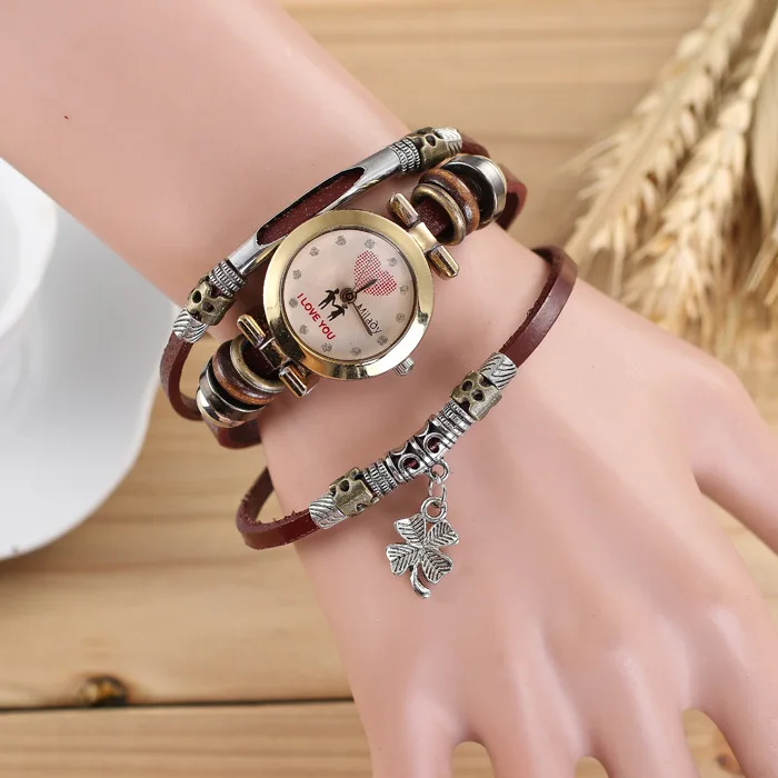 Wholesale Alibaba Ladies Quartz Leather Wrist Bracelet Vintage Watch Women 2018 JSW-0440