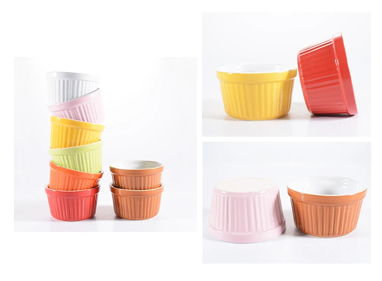 
Shining color ceramic cake mold, Ramekin & Souffle Cup for baking 