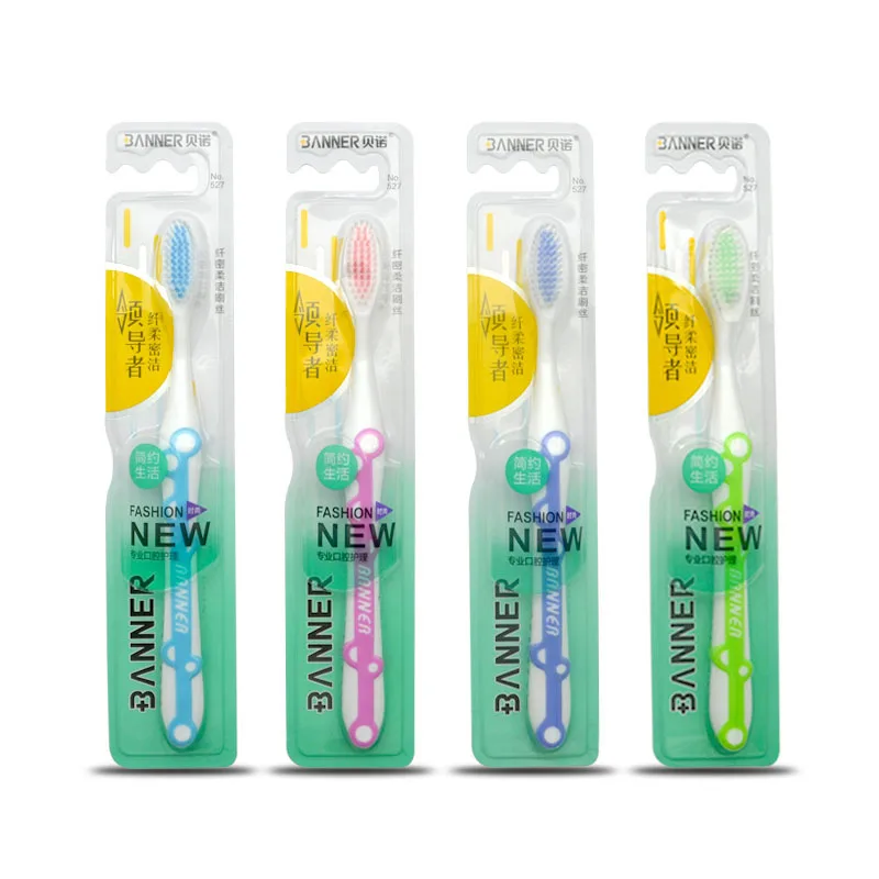 2023 New Design Fashion Gum Massage Tooth Brush Hotel Portable Plastic Handle Toothbrush With Extra Soft Bristles