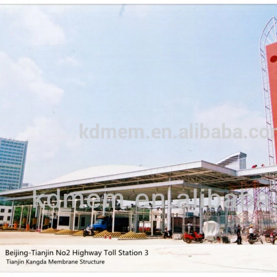 
expressway toll gate of PVC PVDF PTFE membrane structure fabric ceiling roof 