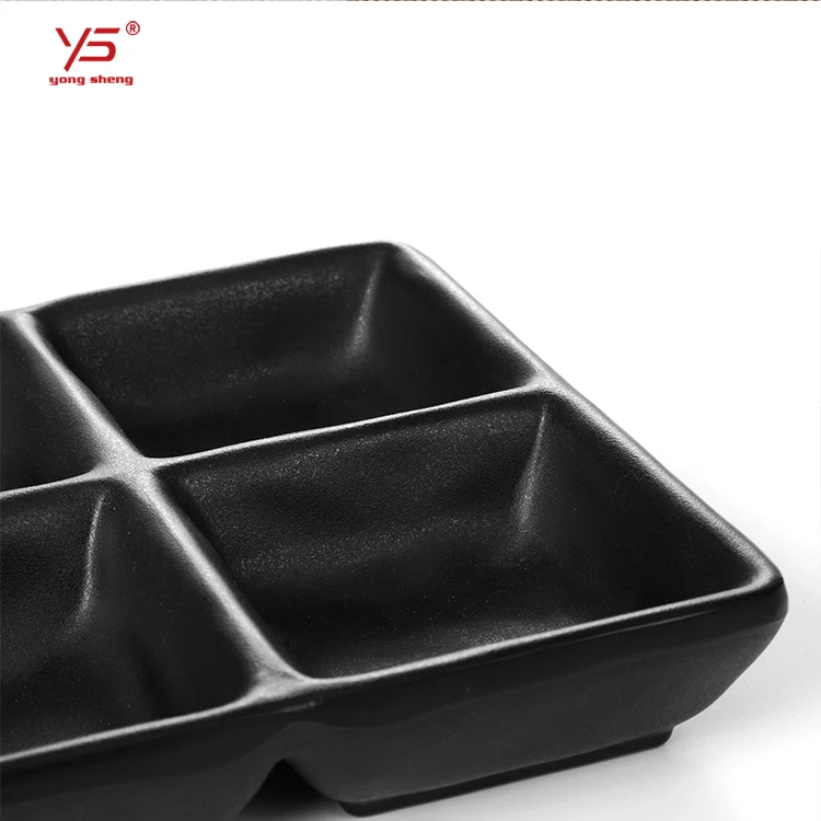 Elegant appearance muslim frosted tableware 100% melamine plate with dividers