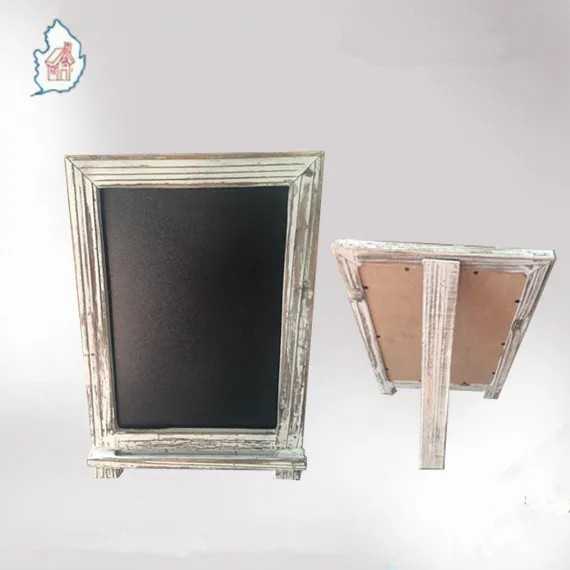 Antique Wooden Framed Standing Chalkboard Sign with wood stand and chain