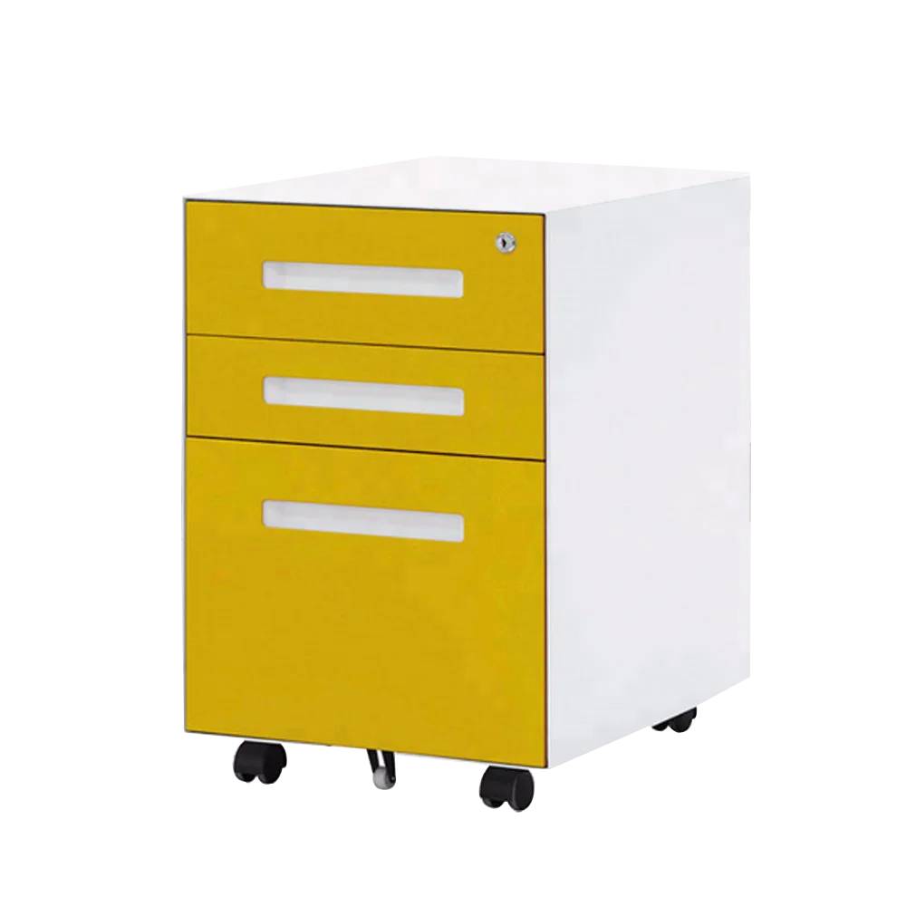 Popular Metal A4 File Movable Cabinet with 3 Drawers Office Mobile Pedestal for Filing Storage Mobile Filing Cabinet