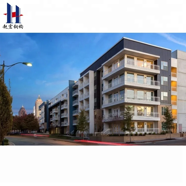 Modern design prefab steel structure hotel building