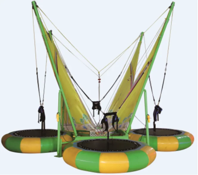 Amusement Park children a 4 person bungee trampoline+trampoline outdoor