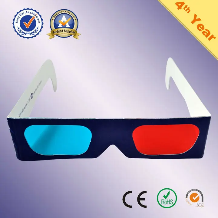 
Custom Logo Promotional Gifts Anaglyph Paper Red Cyan 3d Glasses 