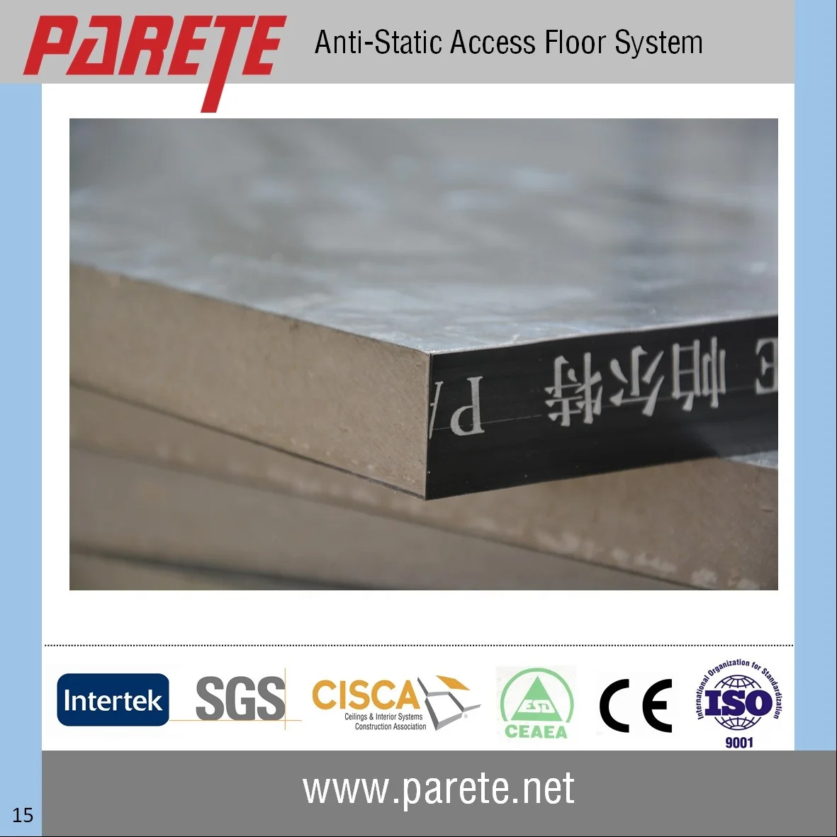 anti static HPL covering Calcium sulphate free access