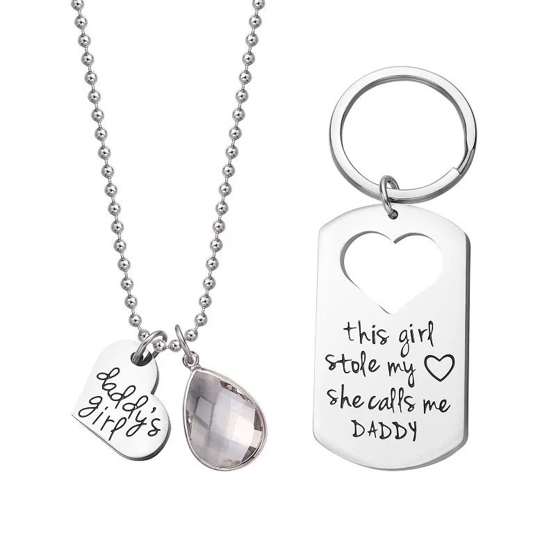 Ювелирное изделие подарок на день отцов ювелирное в форме сердца гравированный брелок из нержавеющей стали для собаки ожерелье костюм