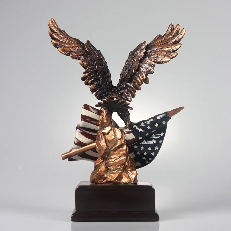 Custom design eagle statue flag base american eagle for home decore crafts