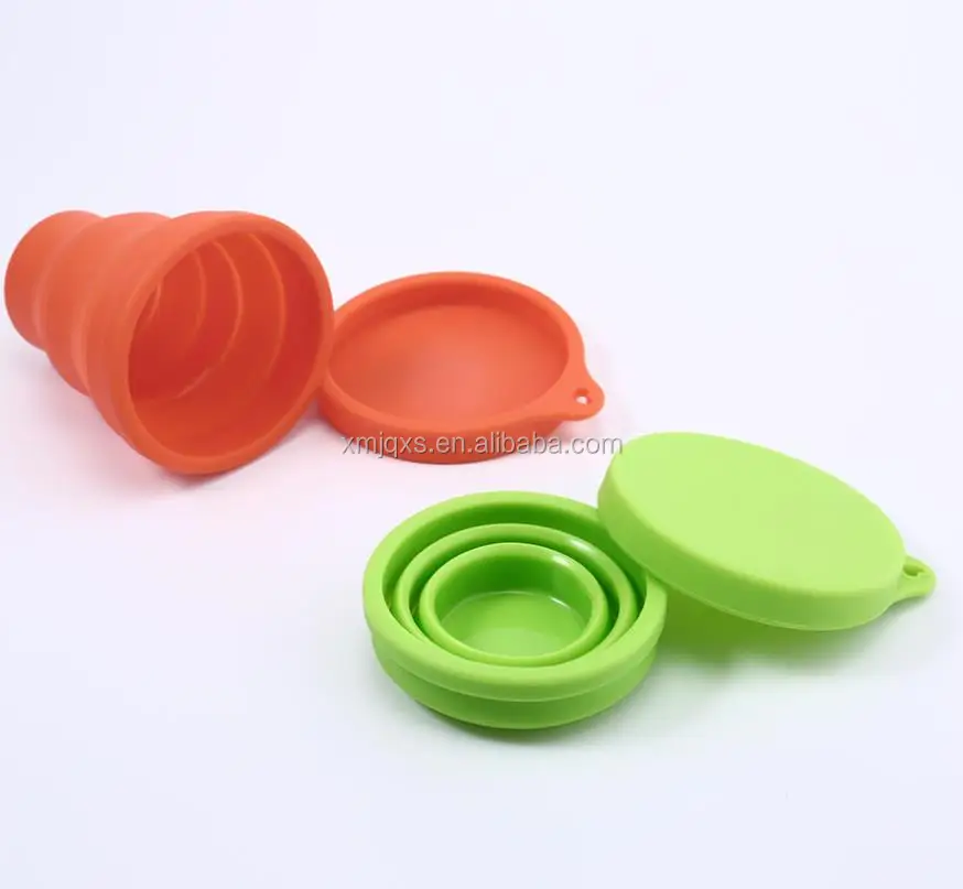 
Outdoor sports cup Eco-friendly silicone collapsible cup with lids 