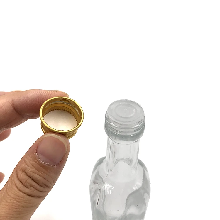 50ml square mini glass liquor spirit bottle with caps