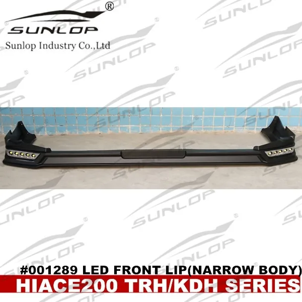 SUNLOP HIACE 200 QUANTUM BODY PARTS #001289 FRONT LIP WITH LED FOR HIACE 2014 UP