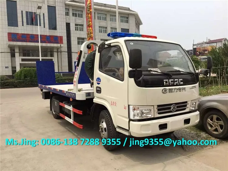 2019 New DFAC light wrecker tow truck, 3 ton flatbed towing truck sale in Philippines