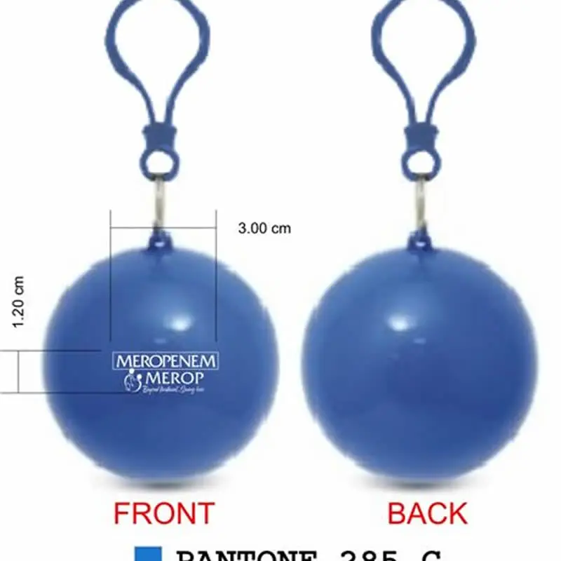 Пластиковый плащ-пончо с напечатанным логотипом и брелоком