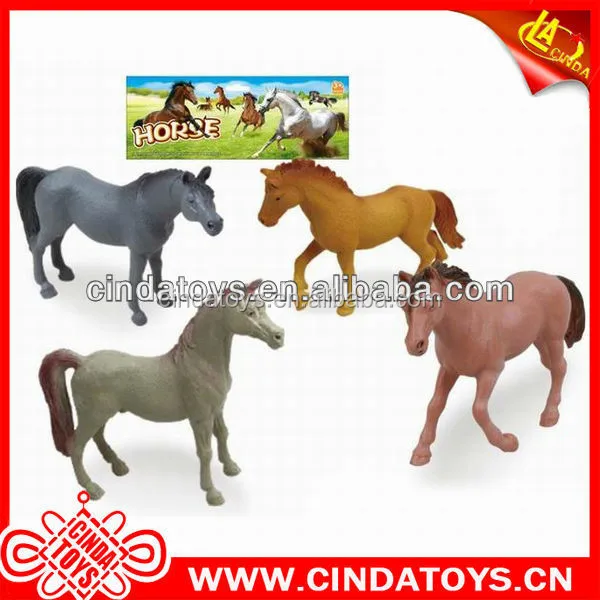 Set of 4 pcs toys mini horse farm,PVC Simulation 3D Horse Model Toys