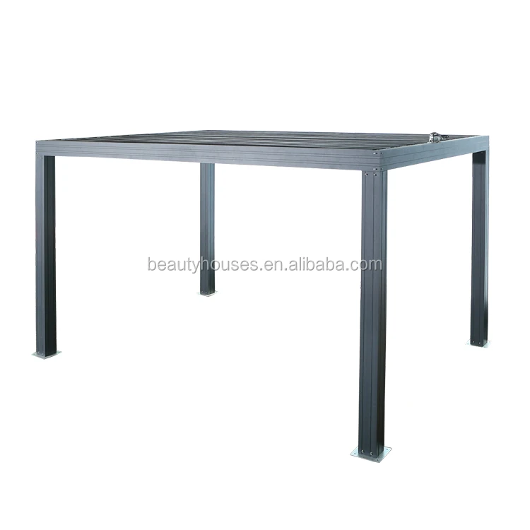 
Rainproof aluminum electric louver pergola outdoor with LED light 