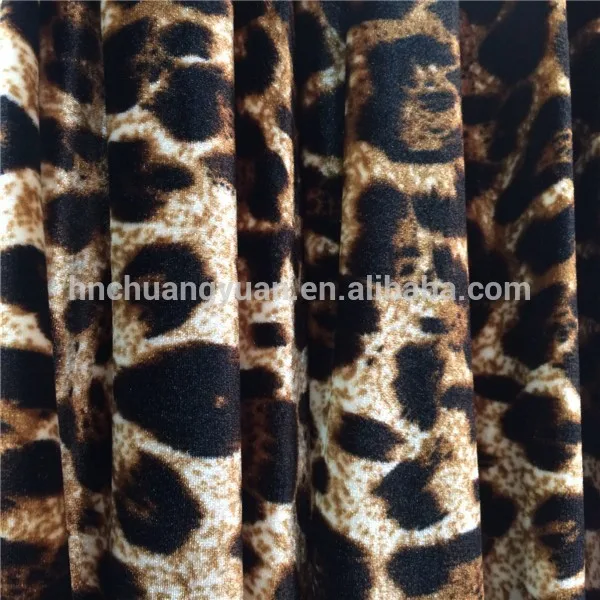 Warp Knitted Brushed Micro Pile Printed Sofa Leopard Chair Cushion Cover Fabric