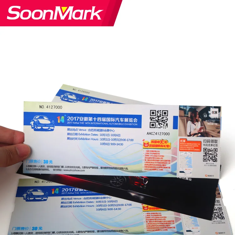 Airline ticket, boarding pass, parking ticket paper printing