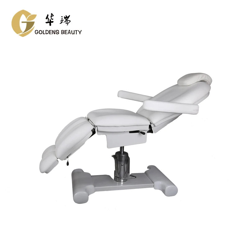 Leather Hydraulic Massage Table Split Leg Adjustable Swivels Beauty Bed