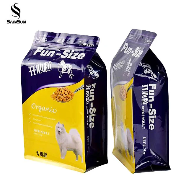 
Sample Printed Plastic Stand Up Pet Dog Food Snack Packaging Bag With Resealable Zipper 