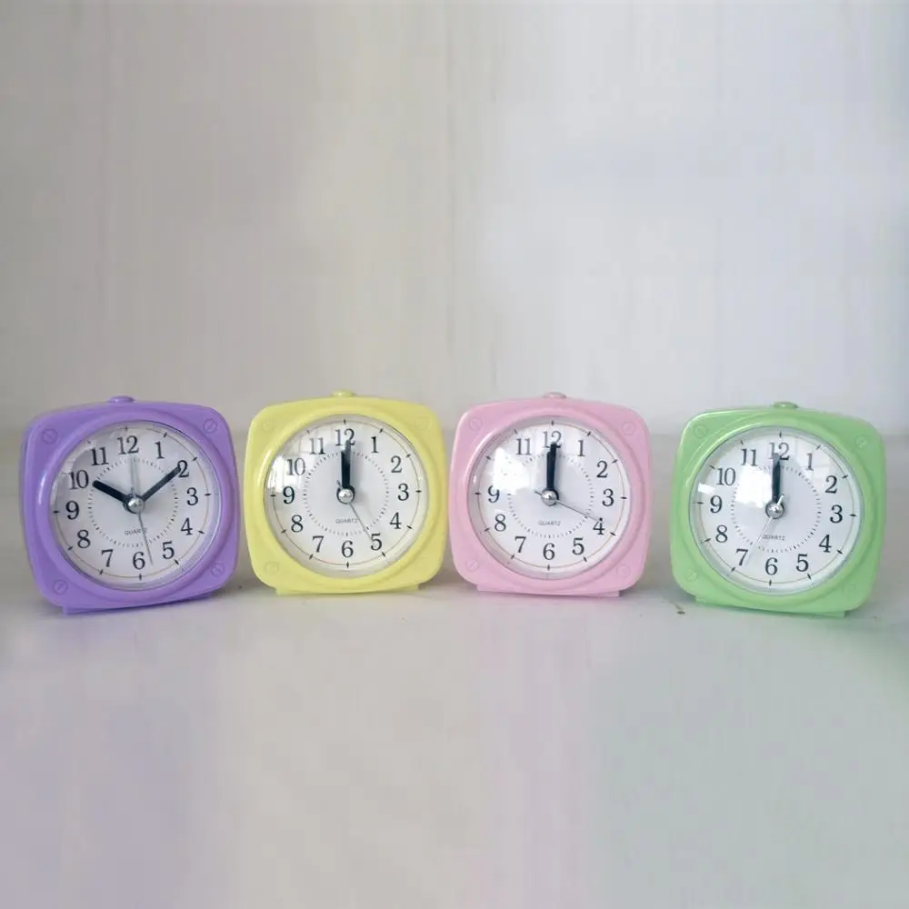 Pink Mini Quartz Travel Alarm Clock with Snooze and Night Light cheap