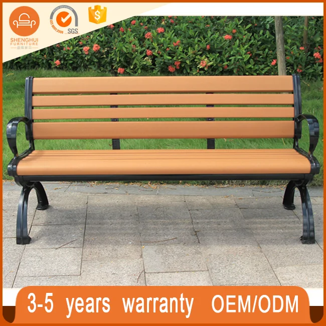 
Wood slats cast iron frame garden outdoor bench for park use 