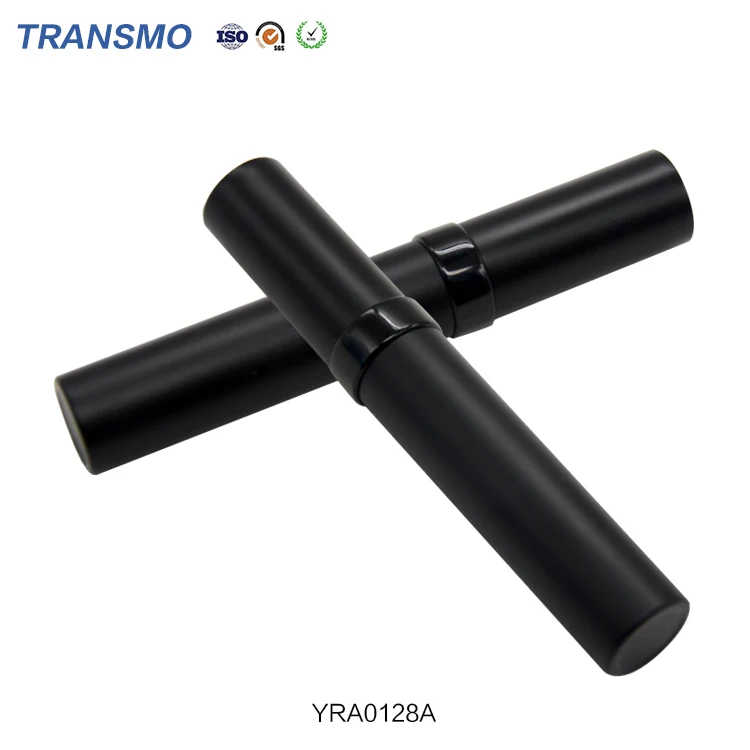 Hot Cosmetics Makeup Wholesale Matte Black Cylinder Metal Eyeliner Container Gel Liquid Eyeliner Tube With Custom Stamp