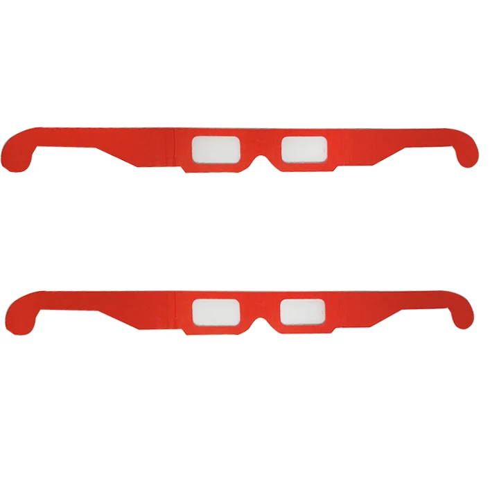 Paper  Anaglyph  Chromadepth Glasses Disposable With Customized Printing