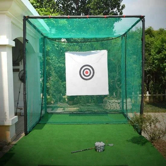 
Strong steel frame golf driving and hitting range net with mat 