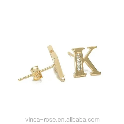Letter K meaning king earring for men black hot in alibaba website