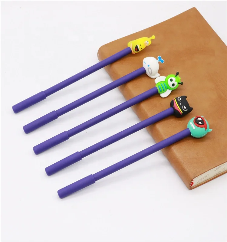 PVC set Korean cartoon 3d neutral student stationery rubber ball point pen
