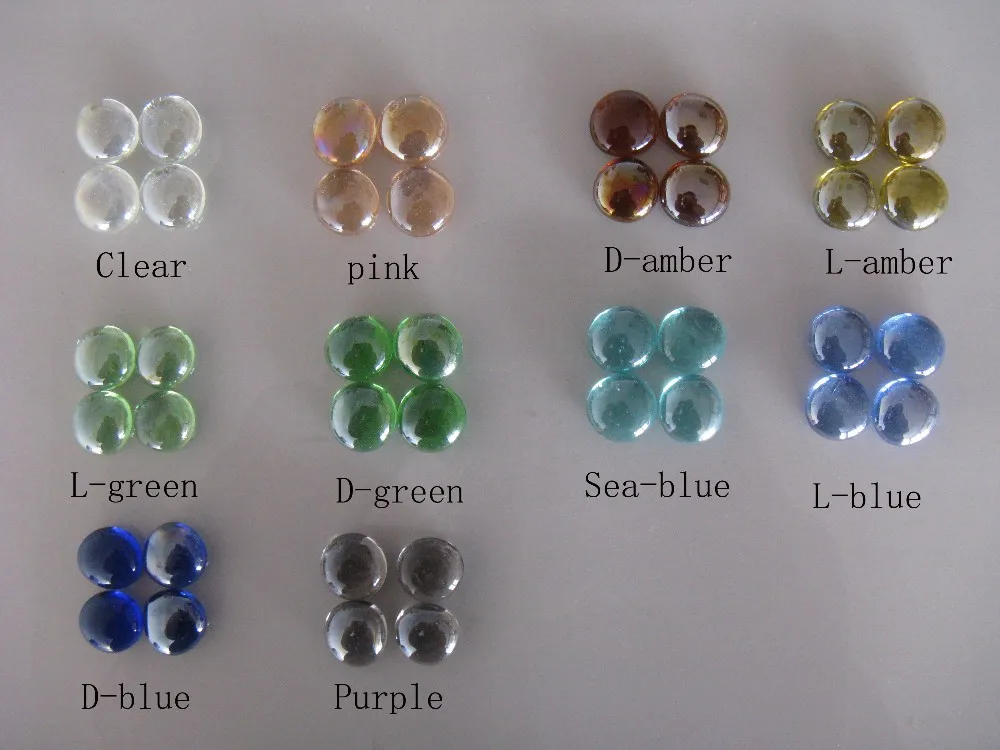 wholesale Flat Glass Marbles Gems Beads for vase filler