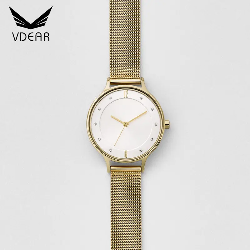 Fancy Mesh Band Lady Watches for Wholesale Small Size Fashion Rose Gold Watch