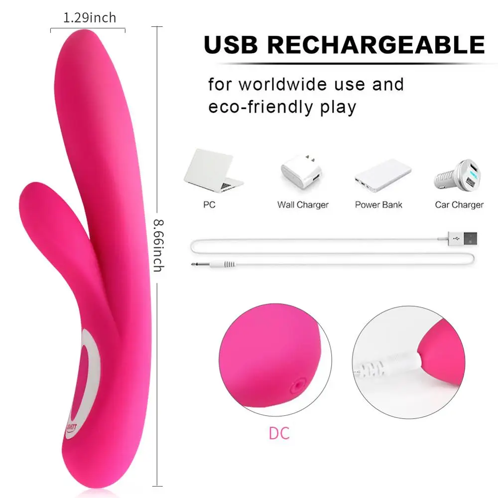 LEVETT Elise Soft Silicone  Strong Vibrating with Moving up and Down G-spot Messager Sex Toy for Woman Vibrator
