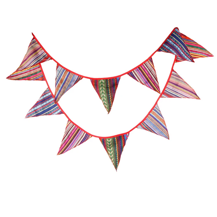 Custom Outdoor Fabric Paper Colorful Promotional Bunting Flag Banner