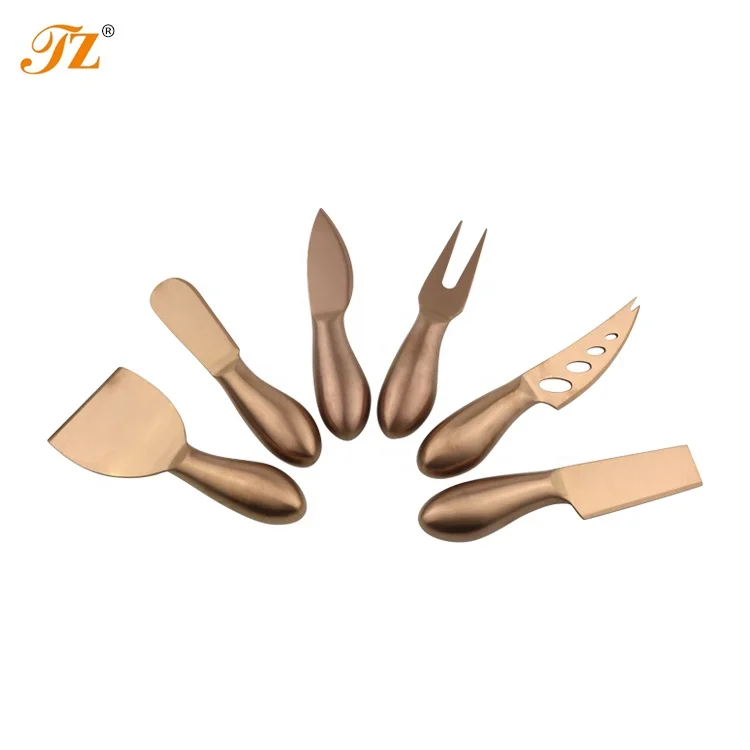 
Amazon hot sale stainless steel 6 pieces cheese tools cheese knife set with gift box 
