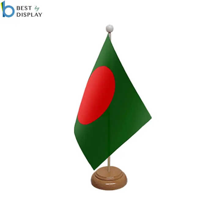 Mini office conference flags promotional wooden desk flag