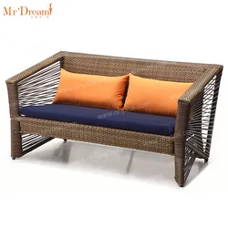 Luxury modern rattan wicker sofa outdoor holiday inn hotel bedroom garden furniture set for villa