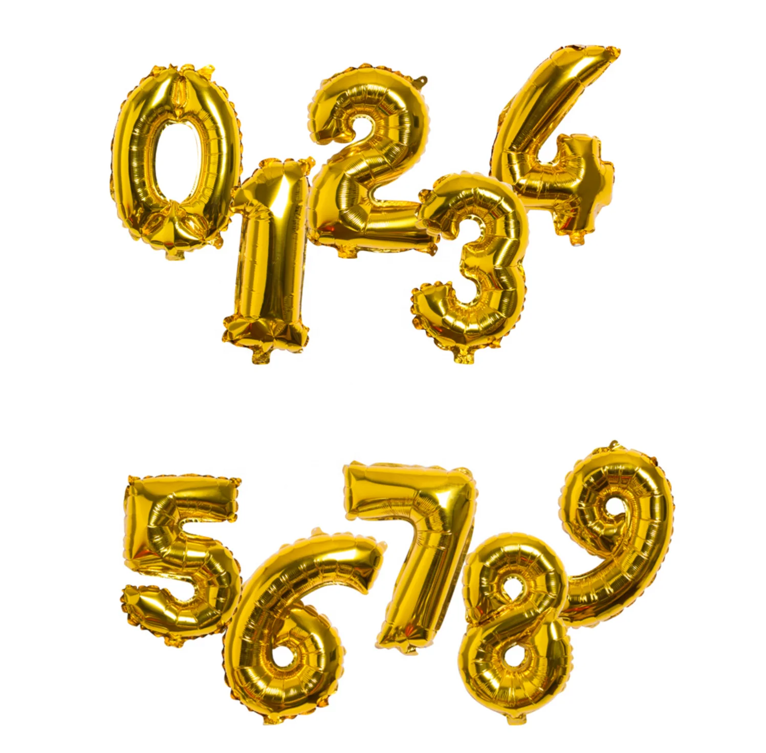 TF factory wholesale 16 inches number letter balloon foil balloon birthday party balloons helium self sealing gold silver red