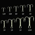 10 Pcs Pack High Carbon Steel Treble Fishhooks Electroplated White Barbed Fishing Hooks 2 3 4