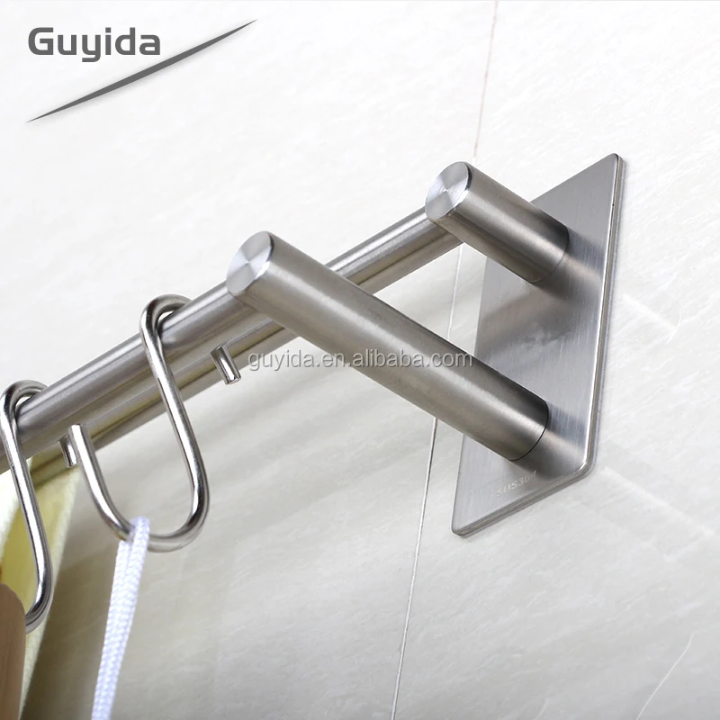Бесплатные образцы без сверления винтов двойной держатель для полотенец из нержавеющей стали