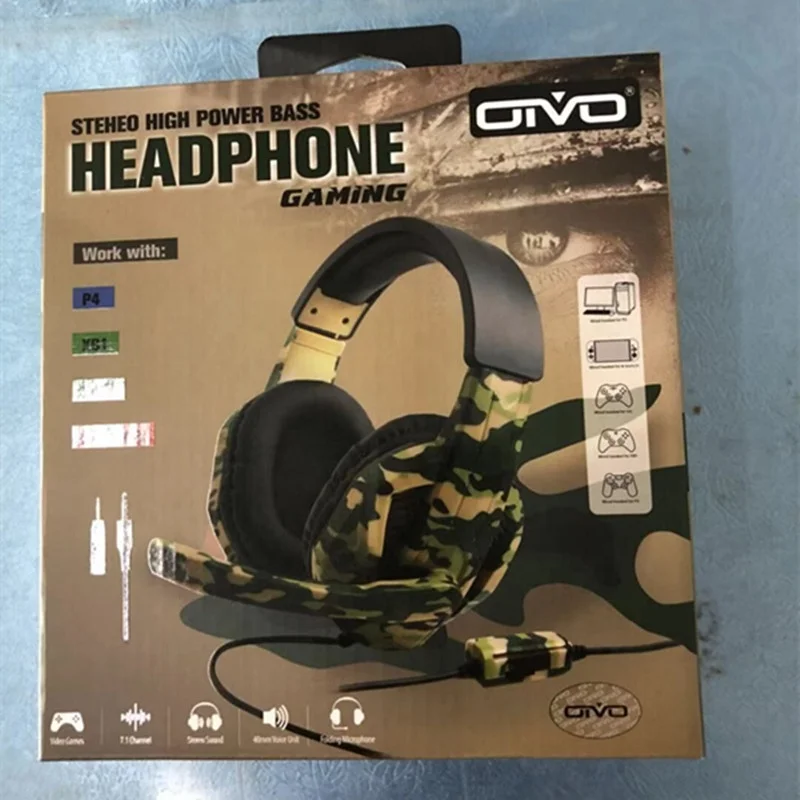 OIVO Stereo High Power Bass Camouflage Gaming Headset for PS4/Xbox one/Xbox 360/Nintendo Switch/PC