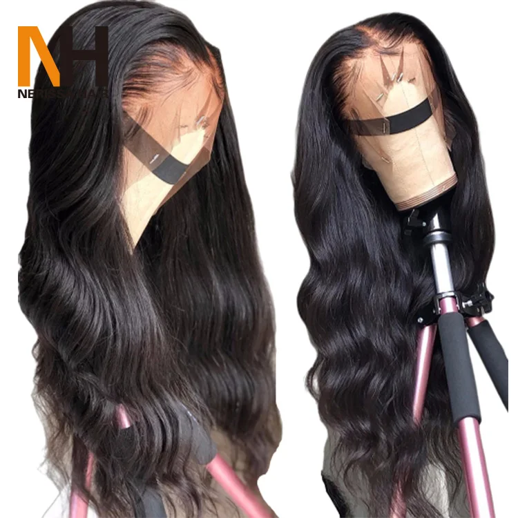 Прямая поставка, высококачественные китайские поставщики натуральных человеческих волос, кружевной передний парик, волнистые волосы 28 дюймов