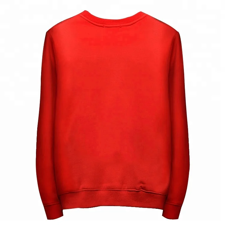 Orange Custom Cheetah embroidery crew neck sweater for men