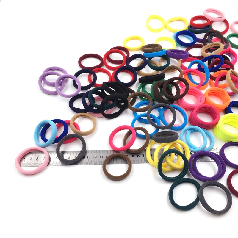 Красочные нейлоновые вязаные резинки для волос, эластичные резинки для волос, Оптовая продажа