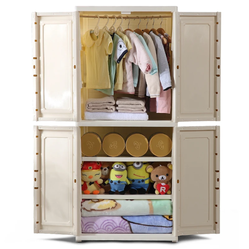 New Design Plastic Drawer Cabinet For Kids 2 Open Clothes Plastic Cupboard Wardrobe Cabinet For Baby