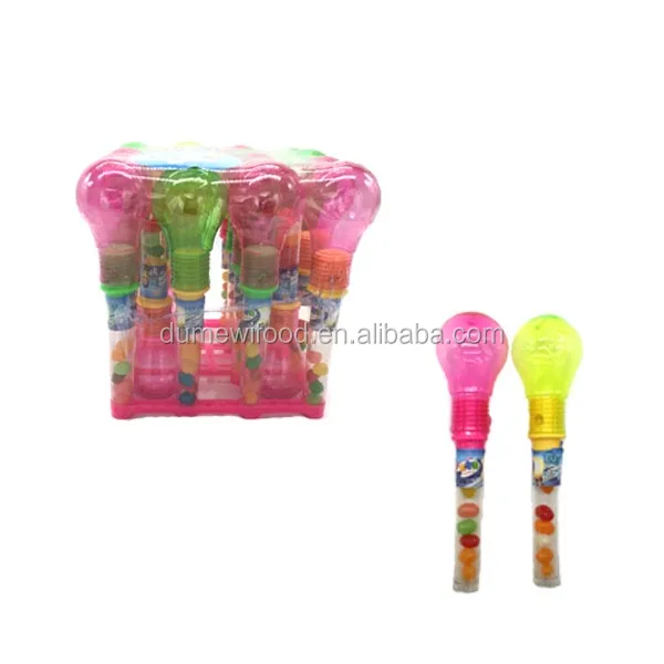 Cheap Plastic Light Bulb Toy Candy with Light