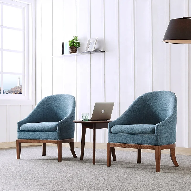 new style Upholstery furniture classic wood frame single seat lving room fabric sofa accent chair